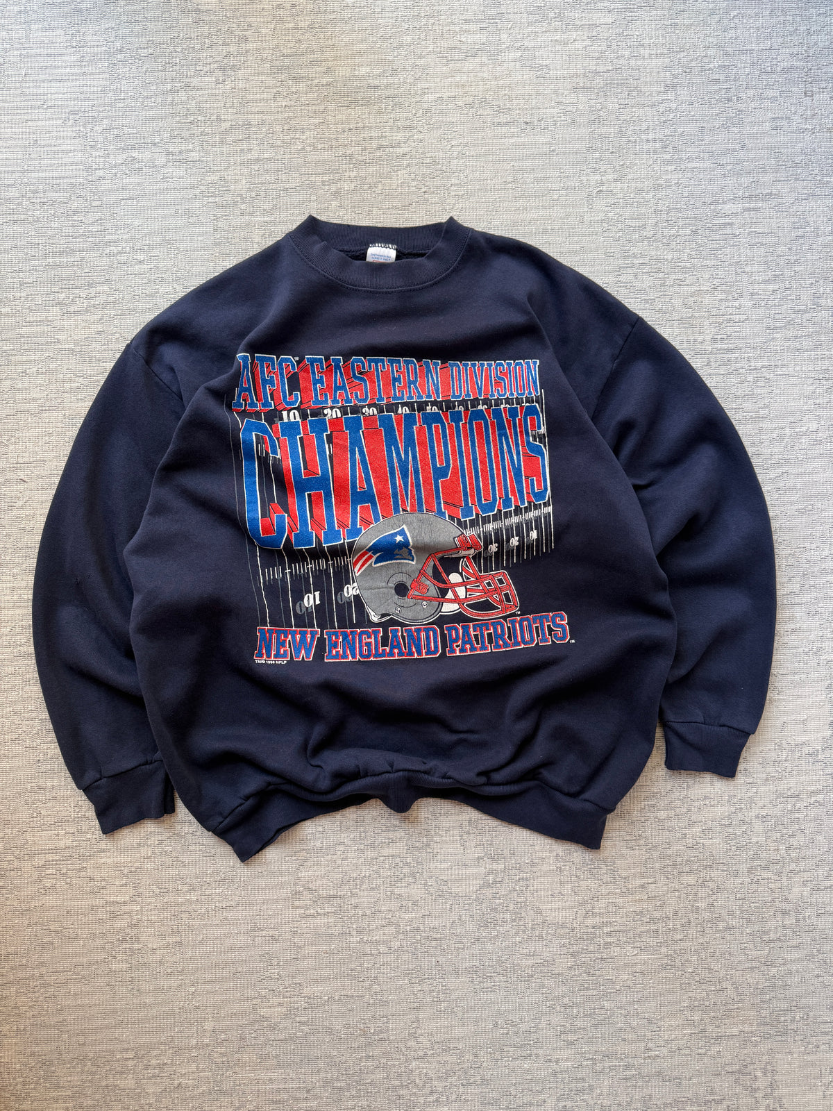 Vintage 1996 New England Patriots AFC Eastern Division Champions Sweatshirt – Made in USA (L)