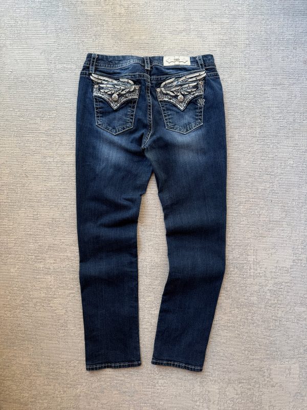 Miss Me Y2K Embellished Wing Pocket Jeans (W29)