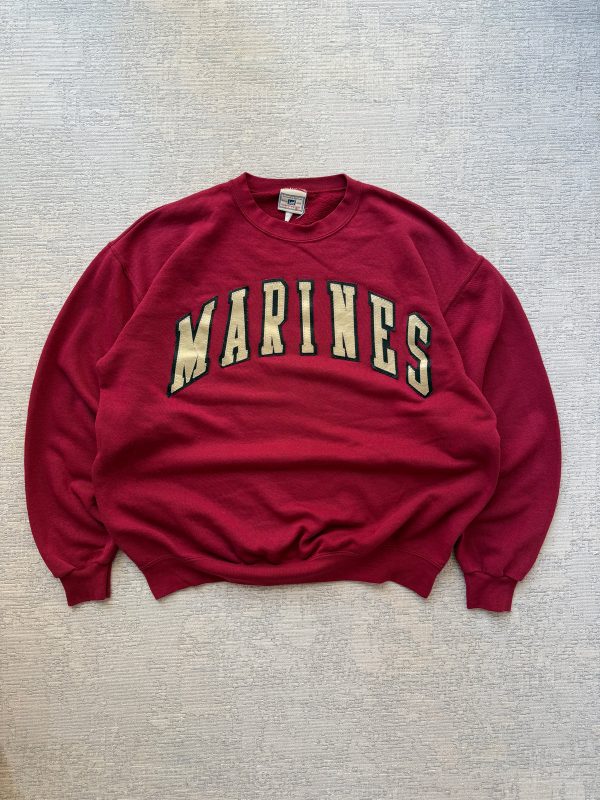 Vintage Lee Heavyweight Marines Crewneck Sweatshirt – Burgundy (M)