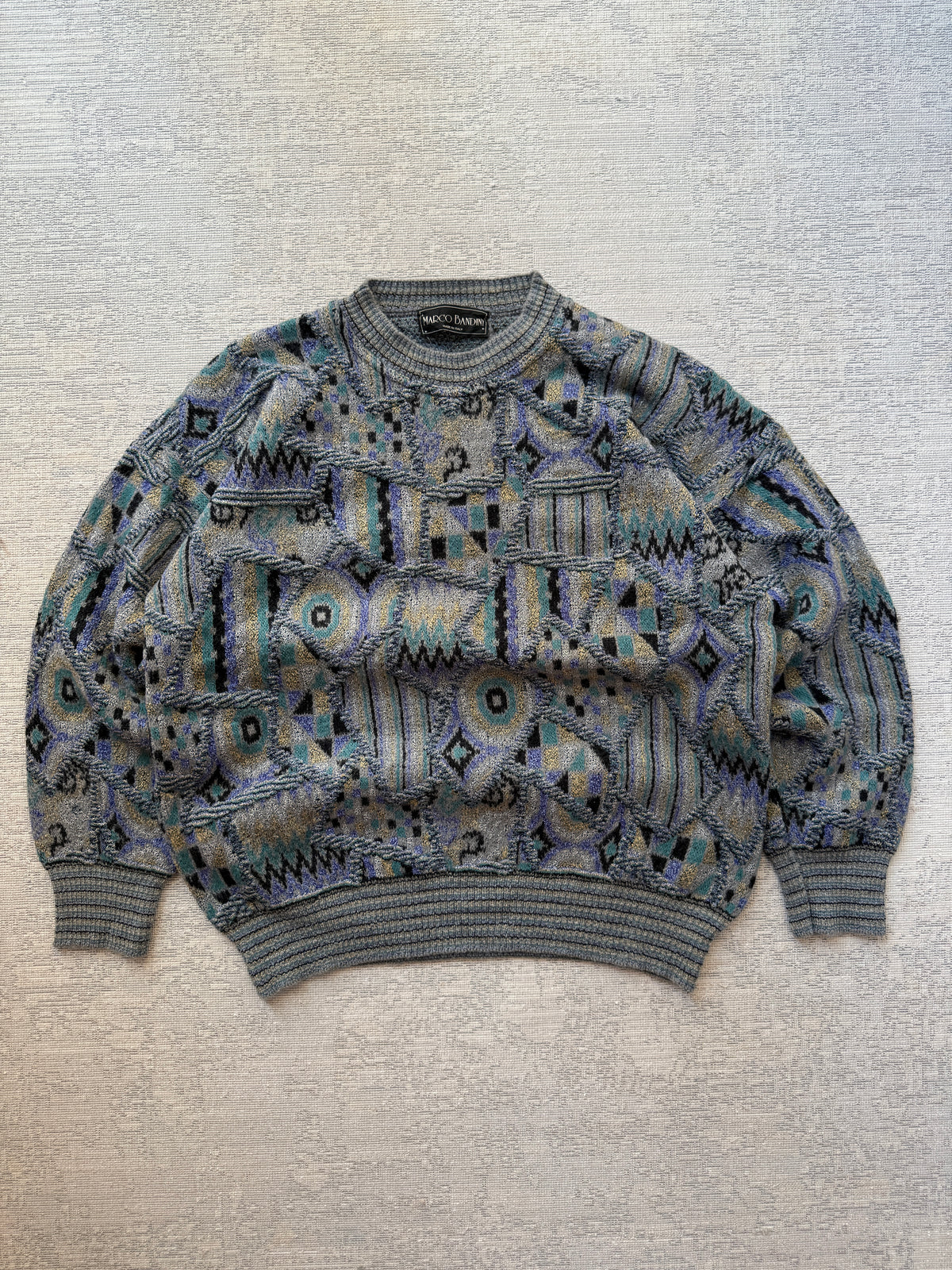Vintage Marco Bandini Coogi-Style Knit Sweater – Made in Italy (M)