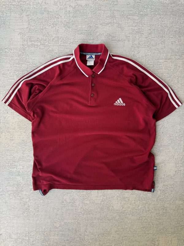 Adidas Vintage Burdungy Polo Tee (L)